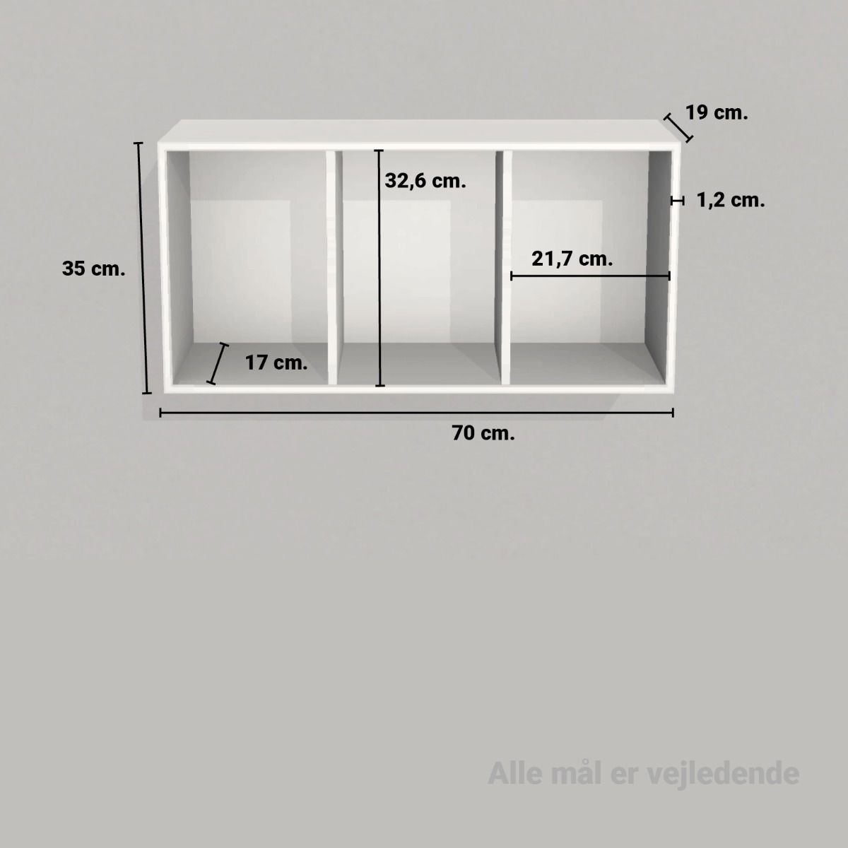 image - Kubik Color halv reolkasse - 3 rum
