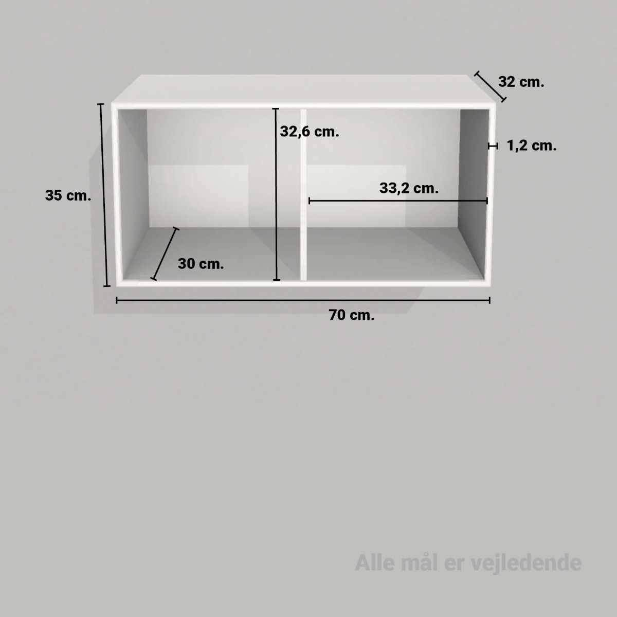 image - Kubik eg halv reolkasse - 2 rum