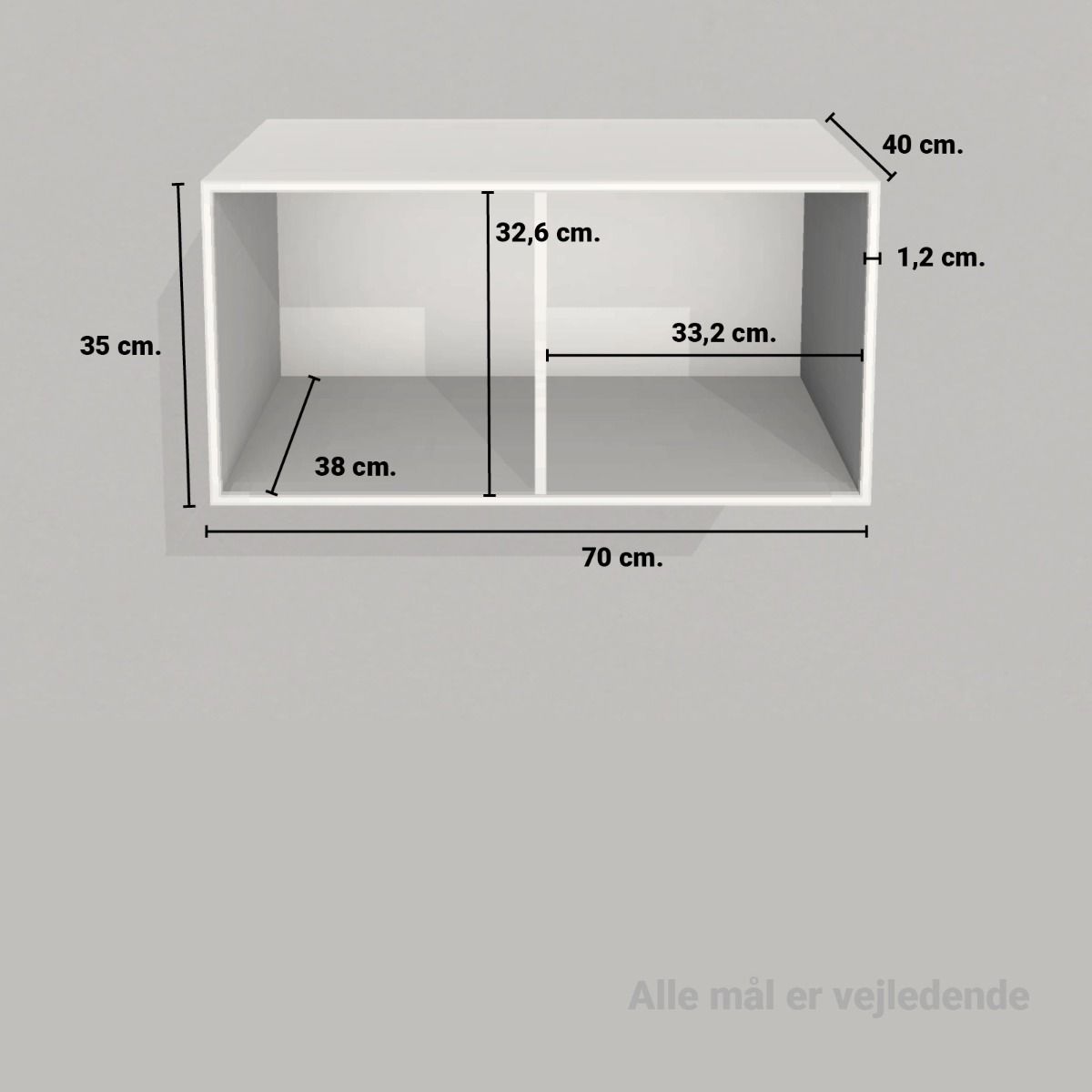 image - Kubik eg halv reolkasse - 2 rum