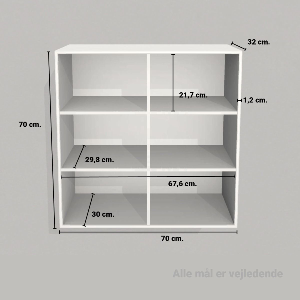 image - Kubik eg hel reolkasse - 6 rum