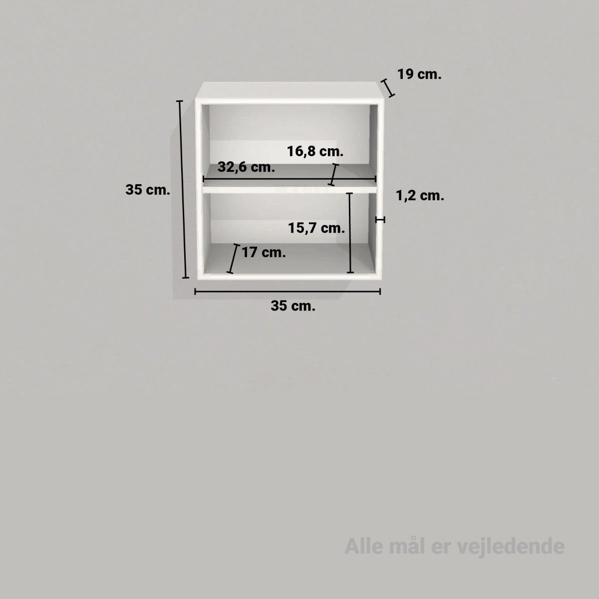 image - Kubik eg kvart reolkasse - 2 rum