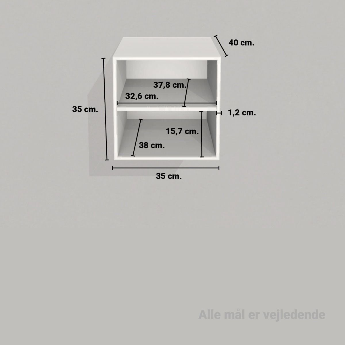 image - Kubik eg kvart reolkasse - 2 rum