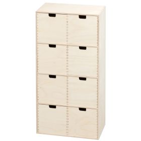 Minibyrå i björk plywood med 8 lådor (34x72x20 cm.)