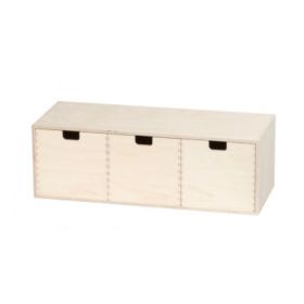 Minibyrå i björk plywood med 3 lådor (51x17xD20 cm.)