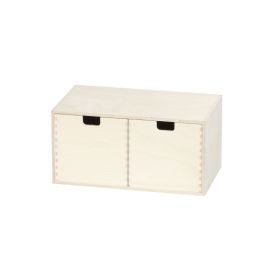 Minibyrå i björk plywood med 2 lådor (34x17xD20 cm)