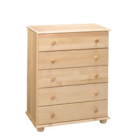 Byrå med 5 lådor furu