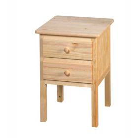Byrå sängbord med 2 Lådor furu
