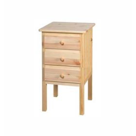 Byrå sängbord med 3 Lådor furu