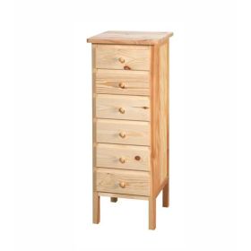 Byrå sängbord med 6 Lådor furu