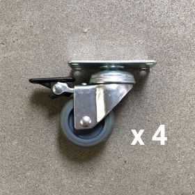 4 möbelhjul länkhjul med broms
