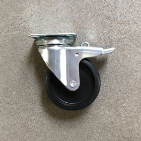 Møbelhjul (gummi, med bremse) H10,5 cm. | förvaring i trä| traevarer.se