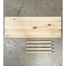 Förlängningshylla + 4 distanser för bokhylla i furu