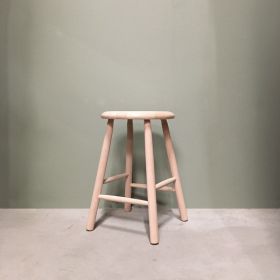 Pall och barstol i bok, H47 cm