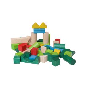 Klossar (50 st) i färgad trä