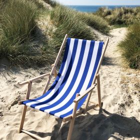 Solstol blått/vitt tyg