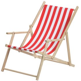 Solstol, rött/vitt tyg