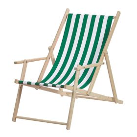 Solstol, grönt/vitt tyg