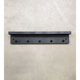 Knopplist med 5 knoppar + gallerihylla (målad svart)