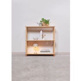 bokhylla i oljad ek - 3 hyllor H81 cm.