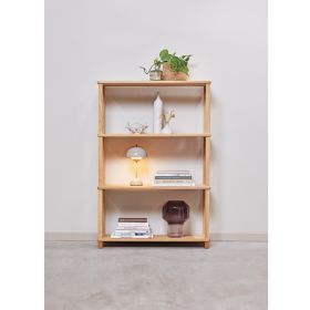 bokhylla i oljad ek - 4 hyllor H118 cm.