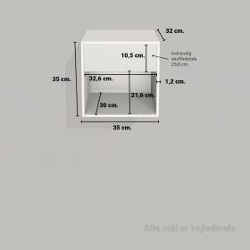 image - Kubik eg kvart reolkasse - 1 skuffe