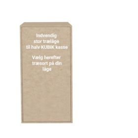 KUBIK trä, dörr – stor invändig – halv bokhylla