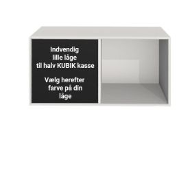 KUBIK Color, dörr – liten invändig – halv bokhylla 2 fack
