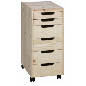 Hurts med lådor (4 höga + 2 låga Lådor + hjul). B30 cm.