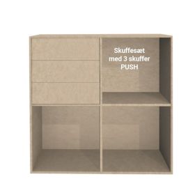 3 Lådor för (PUSH) till KUBIK xx02 – 4 fack
