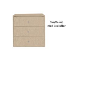 3 Lådor för till KUBIK trä, kvarts bokhylla – 1 fack