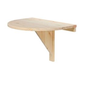 Väggmonterat klaffbord (rundat) 70 x 53 cm.