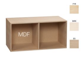 KUBIK Trä 70x35 cm. - halv bokhylla – 2 fack