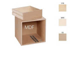 KUBIK Trä 35x35 cm. - kvarts bokhylla – 1 låda